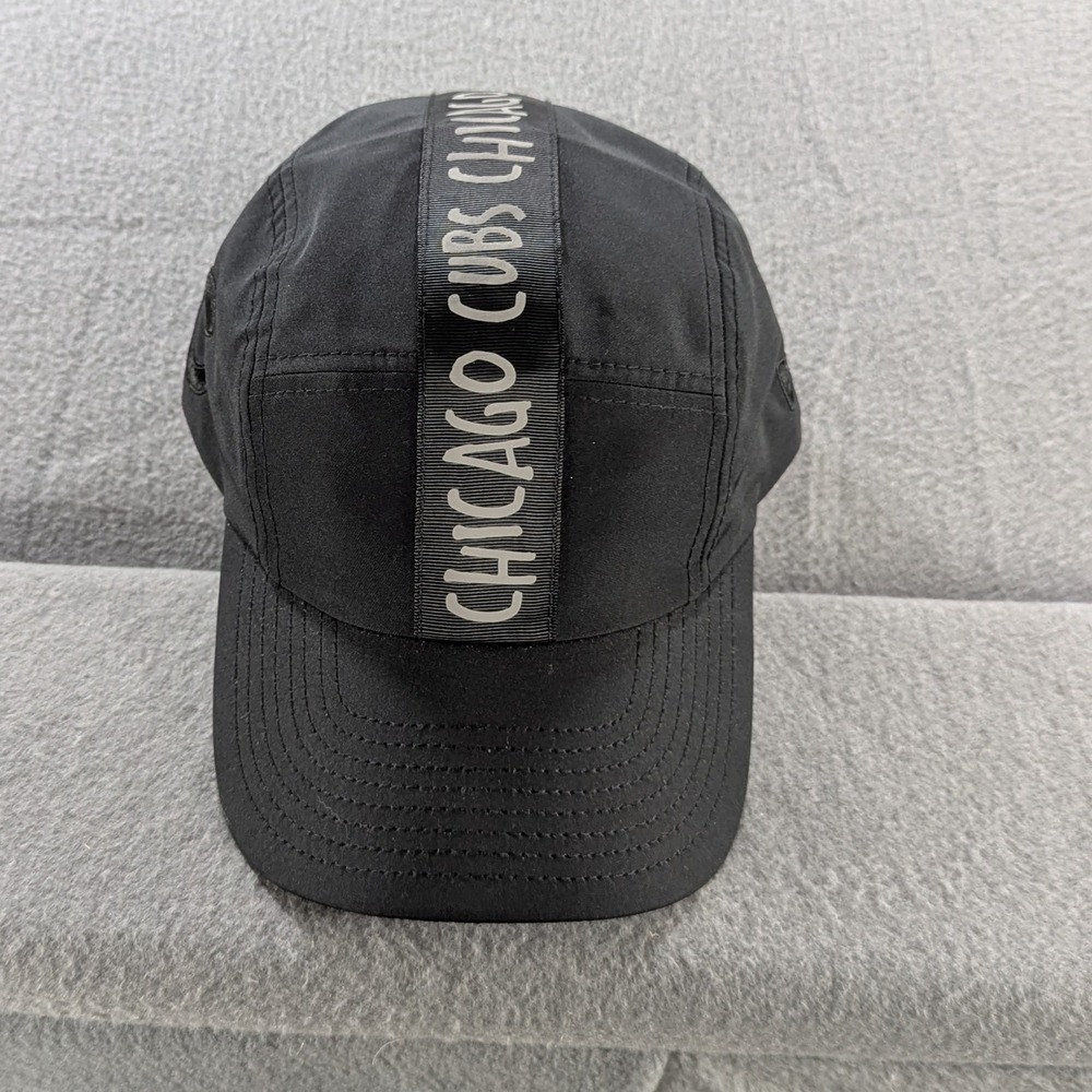 New Era Unisex Chicago Cubs 5-Panel Camper Hat OSFM Black Gray Logo Tape MLB - Picture 2 of 10